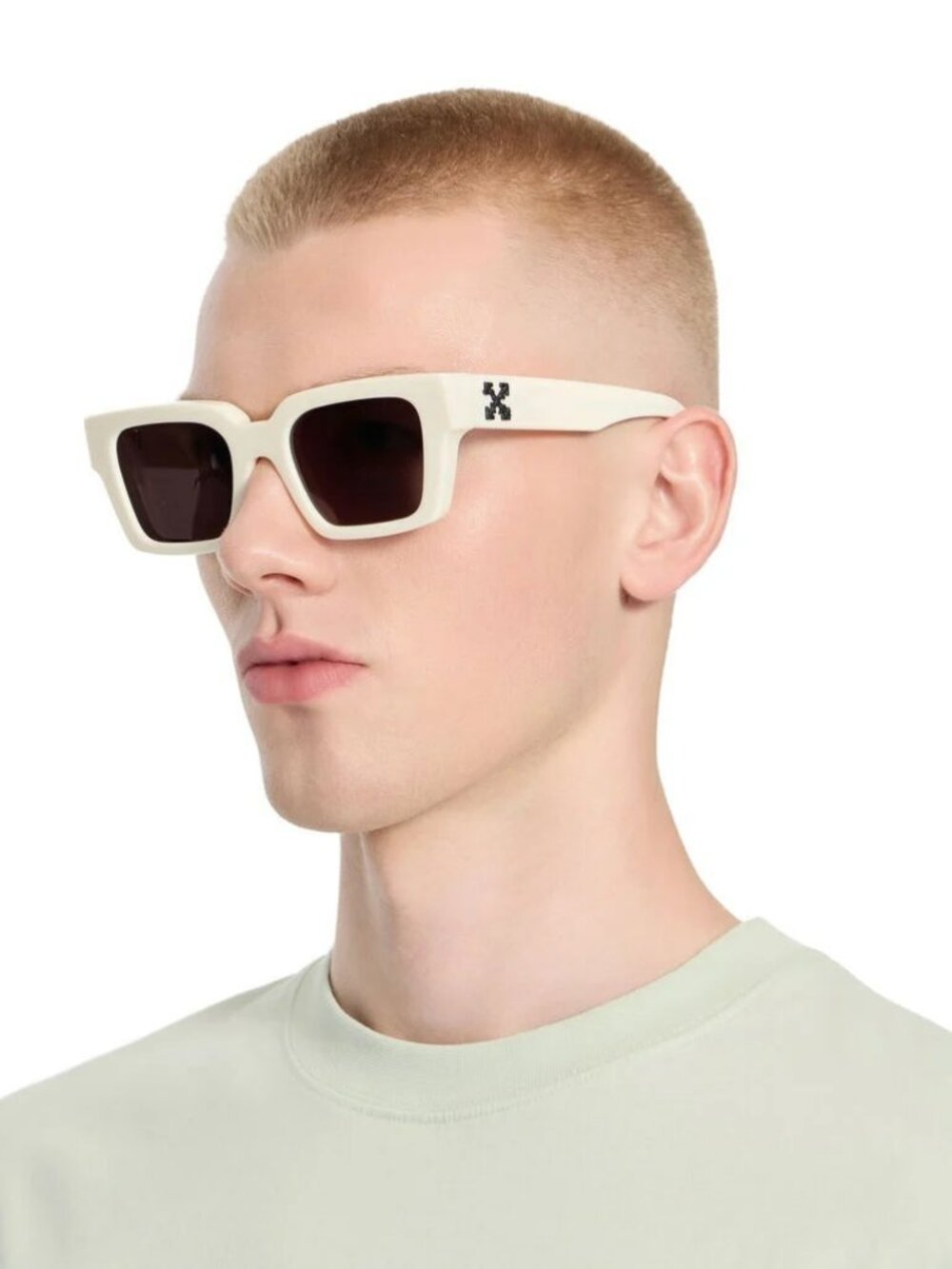 Off-White VIRGIL Men Sunglasses White Grey Square OERI008 0107 NEW AUTHENTIC